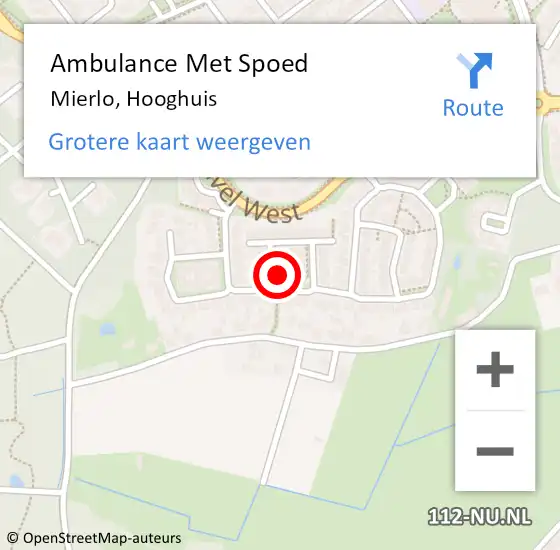 Locatie op kaart van de 112 melding: Ambulance Met Spoed Naar Mierlo, Hooghuis op 2 januari 2017 19:07