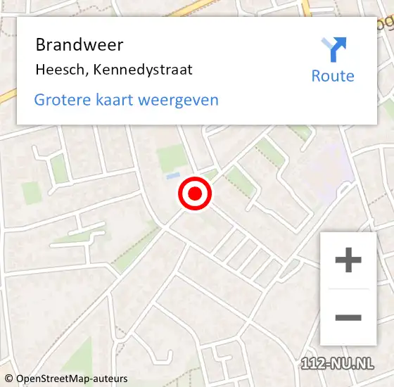 Locatie op kaart van de 112 melding: Brandweer Heesch, Kennedystraat op 2 januari 2017 19:24