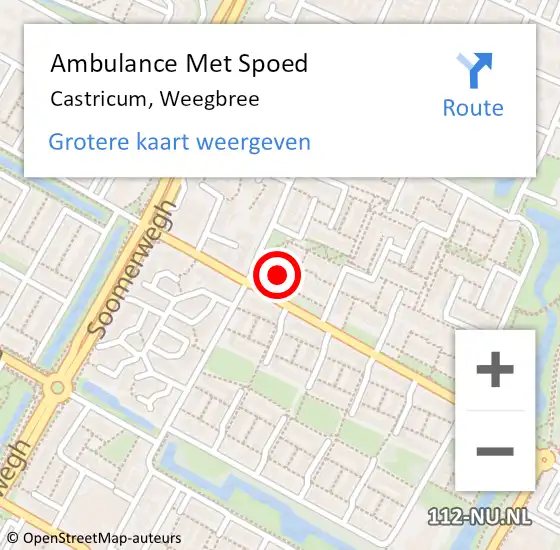 Locatie op kaart van de 112 melding: Ambulance Met Spoed Naar Castricum, Weegbree op 2 januari 2017 19:28