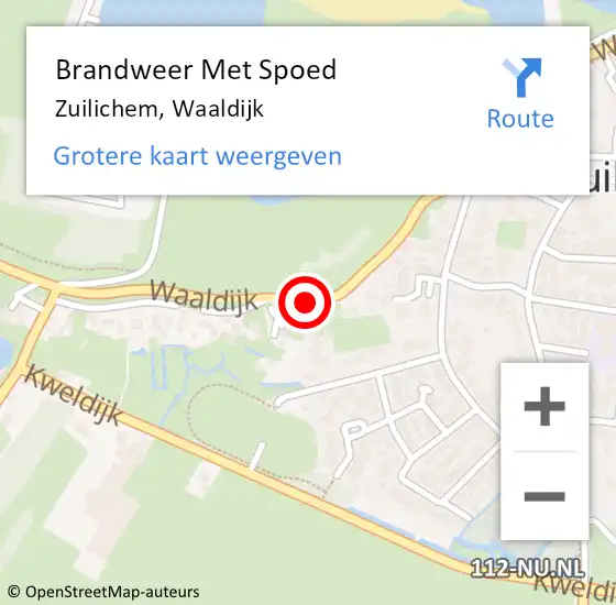 Locatie op kaart van de 112 melding: Brandweer Met Spoed Naar Zuilichem, Waaldijk op 2 januari 2017 20:17