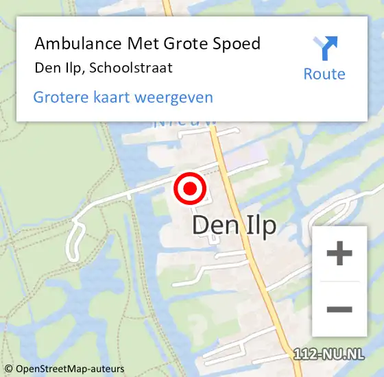 Locatie op kaart van de 112 melding: Ambulance Met Grote Spoed Naar Den Ilp, Schoolstraat op 2 januari 2017 20:39