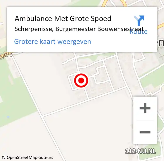 Locatie op kaart van de 112 melding: Ambulance Met Grote Spoed Naar Scherpenisse, Burgemeester Bouwensestraat op 2 januari 2017 21:02