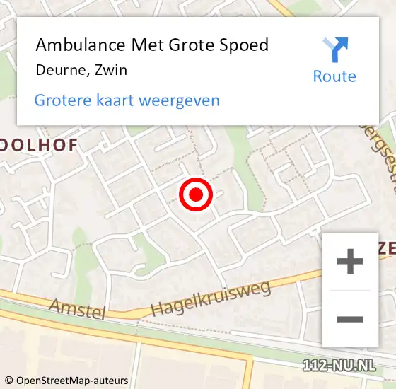 Locatie op kaart van de 112 melding: Ambulance Met Grote Spoed Naar Deurne, Zwin op 2 januari 2017 21:26