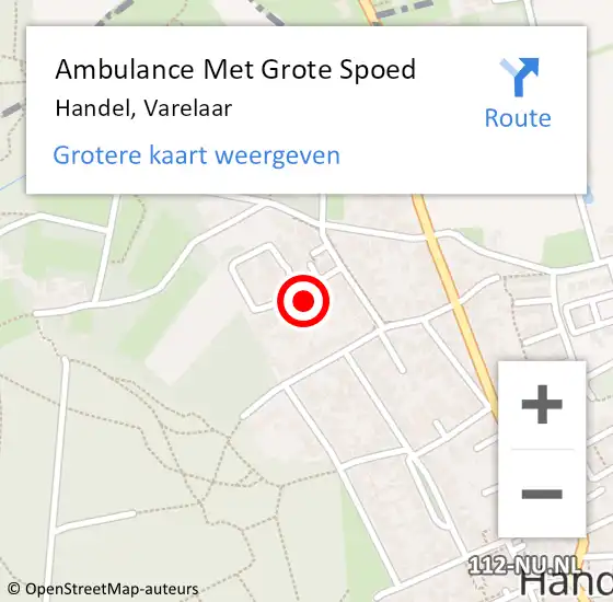 Locatie op kaart van de 112 melding: Ambulance Met Grote Spoed Naar Handel, Varelaar op 2 januari 2017 21:44