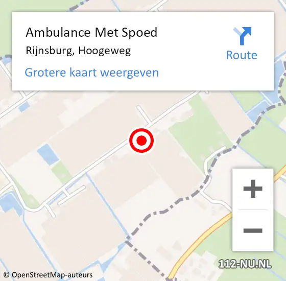 Locatie op kaart van de 112 melding: Ambulance Met Spoed Naar Rijnsburg, Hoogeweg op 2 januari 2017 21:53