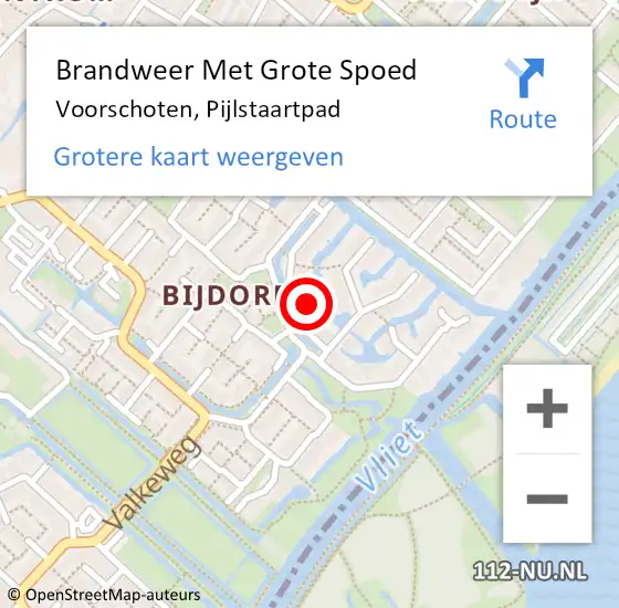 Locatie op kaart van de 112 melding: Brandweer Met Grote Spoed Naar Voorschoten, Pijlstaartpad op 2 januari 2017 22:25