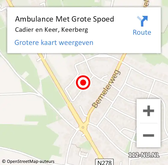 Locatie op kaart van de 112 melding: Ambulance Met Grote Spoed Naar Cadier en Keer, Keerberg op 6 januari 2014 17:20