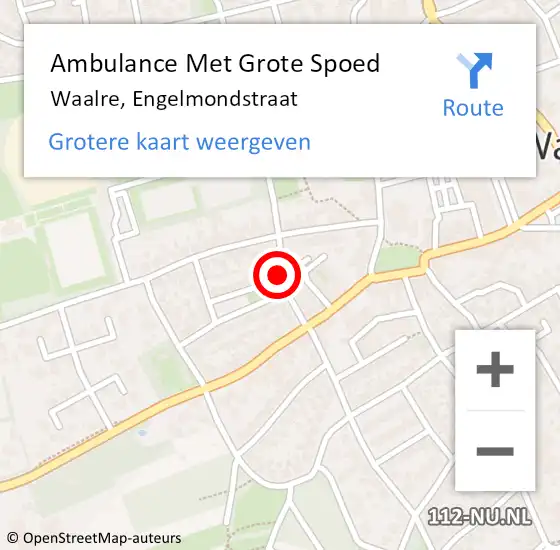 Locatie op kaart van de 112 melding: Ambulance Met Grote Spoed Naar Waalre, Engelmondstraat op 2 januari 2017 22:28