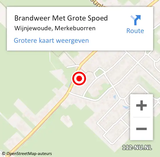 Locatie op kaart van de 112 melding: Brandweer Met Grote Spoed Naar Wijnjewoude, Merkebuorren op 2 januari 2017 22:32