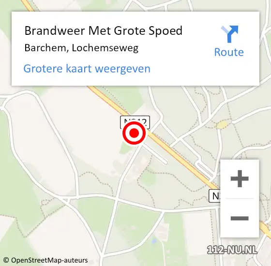 Locatie op kaart van de 112 melding: Brandweer Met Grote Spoed Naar Barchem, Lochemseweg op 2 januari 2017 22:45