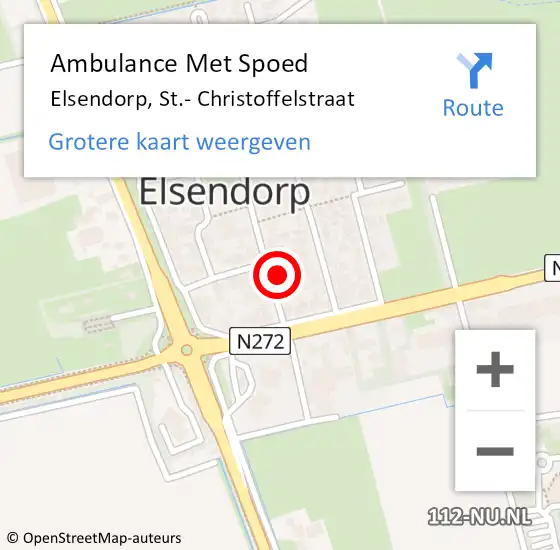 Locatie op kaart van de 112 melding: Ambulance Met Spoed Naar Elsendorp, St.- Christoffelstraat op 2 januari 2017 23:52