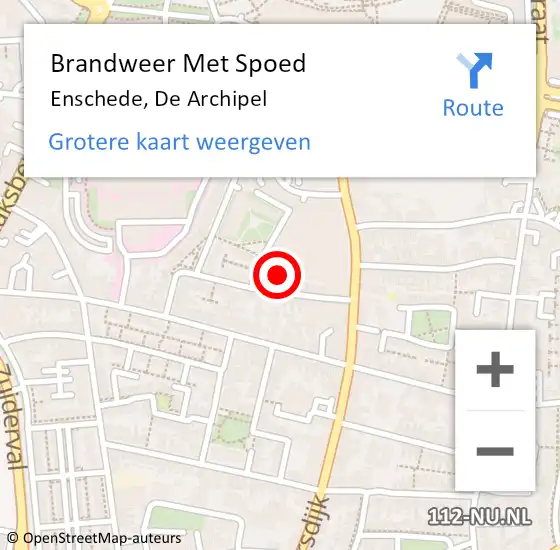 Locatie op kaart van de 112 melding: Brandweer Met Spoed Naar Enschede, De Archipel op 3 januari 2017 01:32