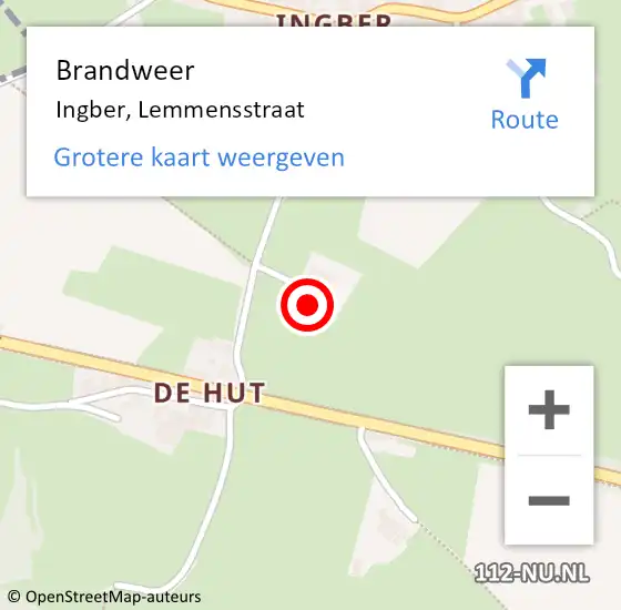 Locatie op kaart van de 112 melding: Brandweer Ingber, Lemmensstraat op 6 januari 2014 17:39