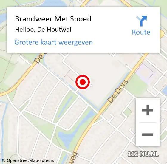 Locatie op kaart van de 112 melding: Brandweer Met Spoed Naar Heiloo, De Houtwal op 3 januari 2017 04:49