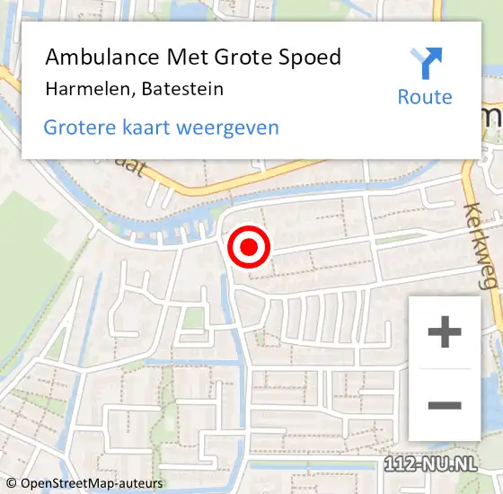 Locatie op kaart van de 112 melding: Ambulance Met Grote Spoed Naar Harmelen, Batestein op 3 januari 2017 05:28