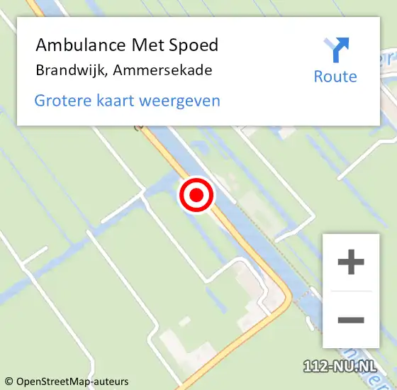 Locatie op kaart van de 112 melding: Ambulance Met Spoed Naar Brandwijk, Ammersekade op 3 januari 2017 06:07