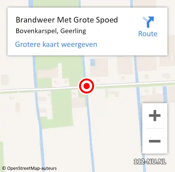 Locatie op kaart van de 112 melding: Brandweer Met Grote Spoed Naar Bovenkarspel, Geerling op 3 januari 2017 06:41