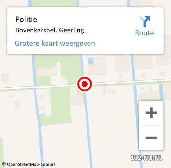 Locatie op kaart van de 112 melding: Politie Bovenkarspel, Geerling op 3 januari 2017 06:44