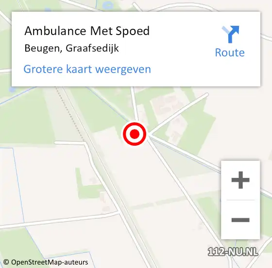 Locatie op kaart van de 112 melding: Ambulance Met Spoed Naar Beugen, Graafsedijk op 3 januari 2017 06:50