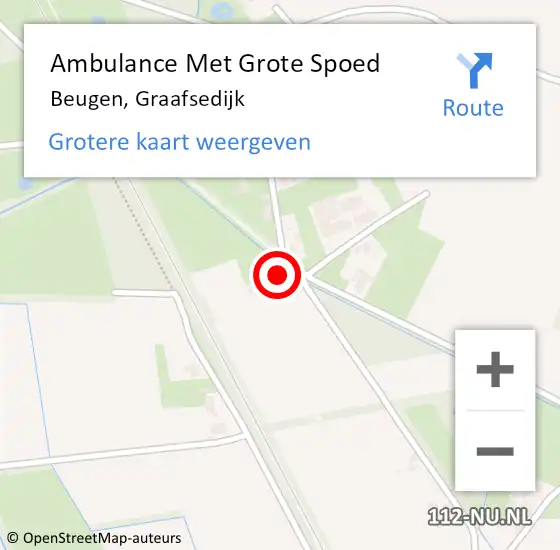 Locatie op kaart van de 112 melding: Ambulance Met Grote Spoed Naar Beugen, Graafsedijk op 3 januari 2017 06:58