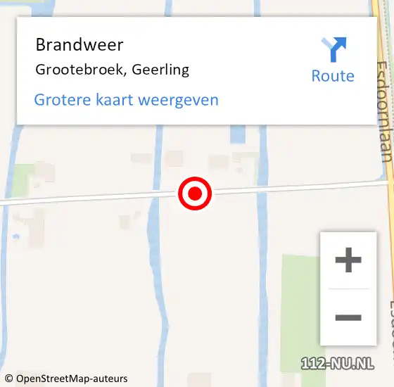 Locatie op kaart van de 112 melding: Brandweer Grootebroek, Geerling op 3 januari 2017 07:24