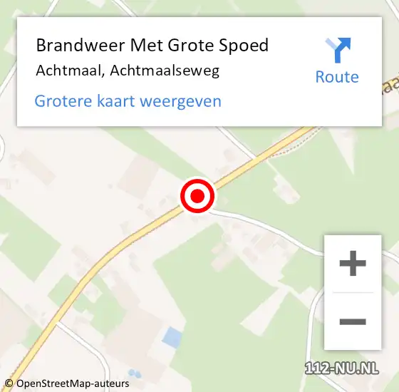 Locatie op kaart van de 112 melding: Brandweer Met Grote Spoed Naar Achtmaal, Achtmaalseweg op 3 januari 2017 07:31