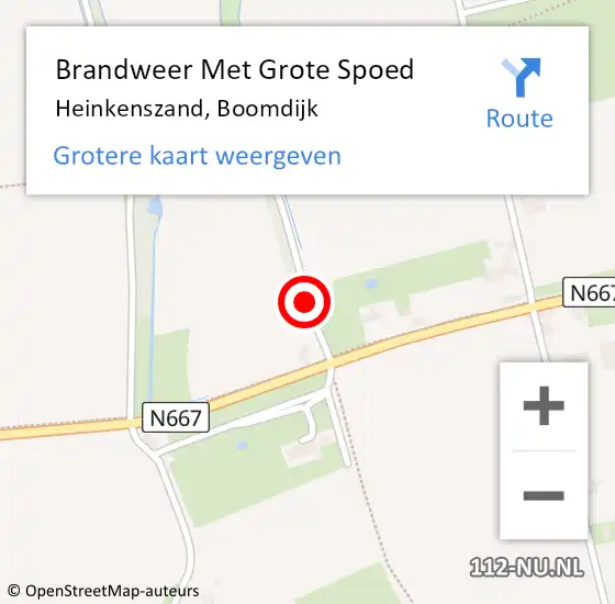 Locatie op kaart van de 112 melding: Brandweer Met Grote Spoed Naar Heinkenszand, Boomdijk op 3 januari 2017 07:45