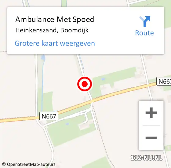 Locatie op kaart van de 112 melding: Ambulance Met Spoed Naar Heinkenszand, Boomdijk op 3 januari 2017 07:48