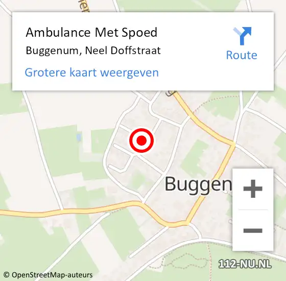 Locatie op kaart van de 112 melding: Ambulance Met Spoed Naar Buggenum, Neel Doffstraat op 3 januari 2017 08:45