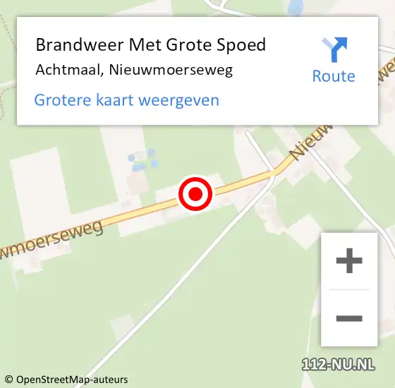 Locatie op kaart van de 112 melding: Brandweer Met Grote Spoed Naar Achtmaal, Nieuwmoerseweg op 3 januari 2017 08:57