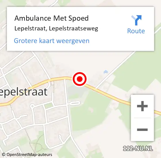 Locatie op kaart van de 112 melding: Ambulance Met Spoed Naar Lepelstraat, Lepelstraatseweg op 3 januari 2017 09:35
