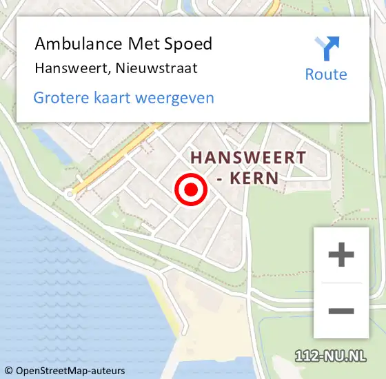 Locatie op kaart van de 112 melding: Ambulance Met Spoed Naar Hansweert, Nieuwstraat op 3 januari 2017 10:59