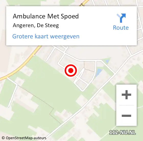 Locatie op kaart van de 112 melding: Ambulance Met Spoed Naar Angeren, De Steeg op 3 januari 2017 11:30