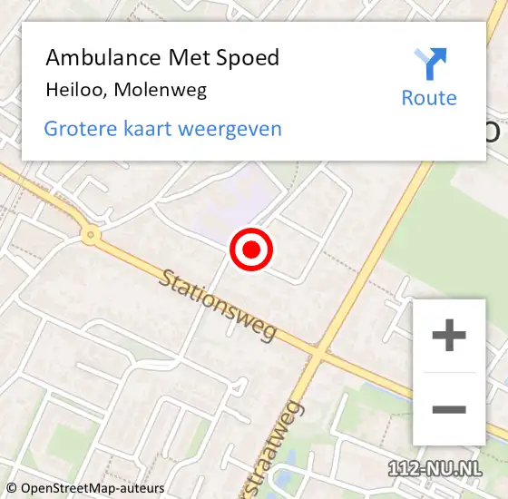 Locatie op kaart van de 112 melding: Ambulance Met Spoed Naar Heiloo, Molenweg op 3 januari 2017 11:55
