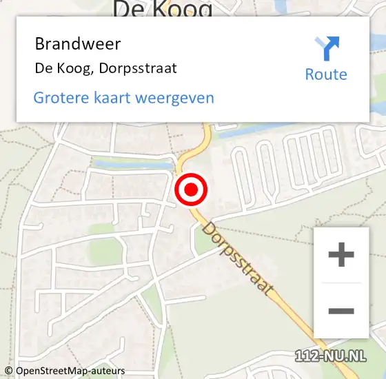 Locatie op kaart van de 112 melding: Brandweer De Koog, Dorpsstraat op 3 januari 2017 13:25