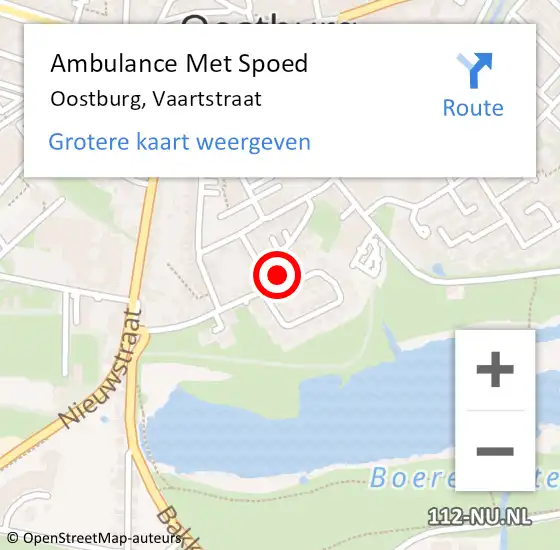 Locatie op kaart van de 112 melding: Ambulance Met Spoed Naar Oostburg, Vaartstraat op 3 januari 2017 14:48