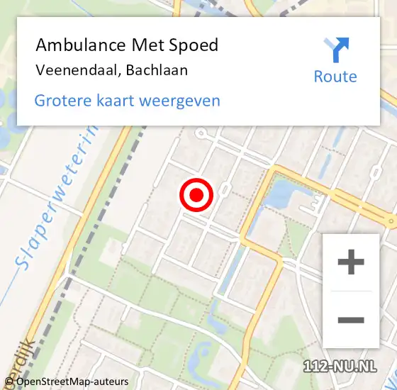 Locatie op kaart van de 112 melding: Ambulance Met Spoed Naar Veenendaal, Bachlaan op 3 januari 2017 14:55