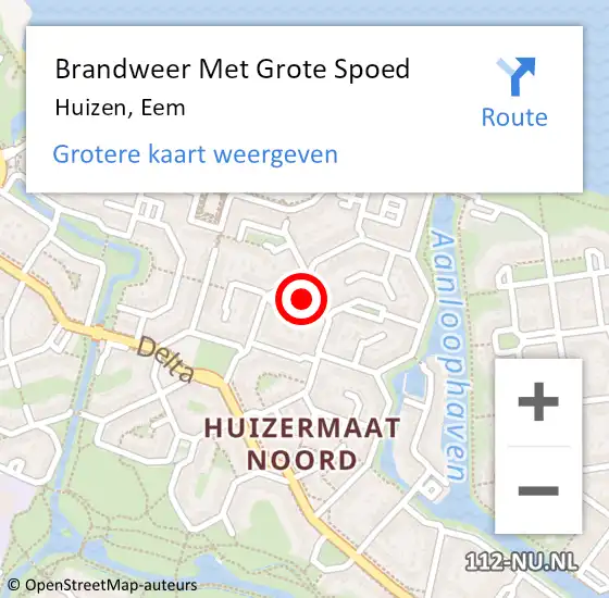 Locatie op kaart van de 112 melding: Brandweer Met Grote Spoed Naar Huizen, Eem op 3 januari 2017 15:33