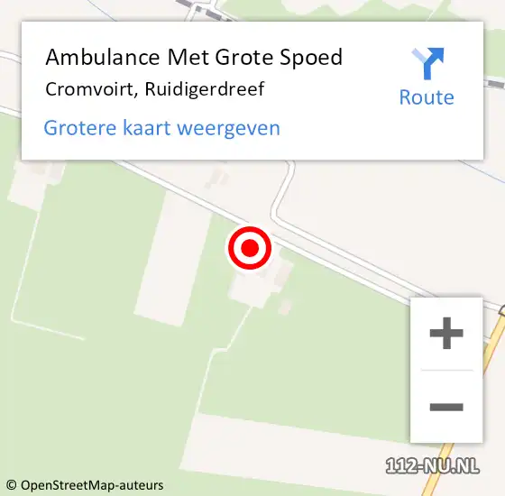 Locatie op kaart van de 112 melding: Ambulance Met Grote Spoed Naar Cromvoirt, Ruidigerdreef op 3 januari 2017 16:05