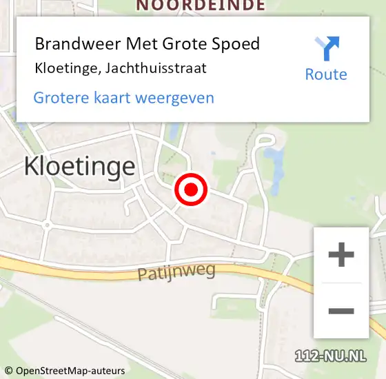 Locatie op kaart van de 112 melding: Brandweer Met Grote Spoed Naar Kloetinge, Jachthuisstraat op 3 januari 2017 16:13