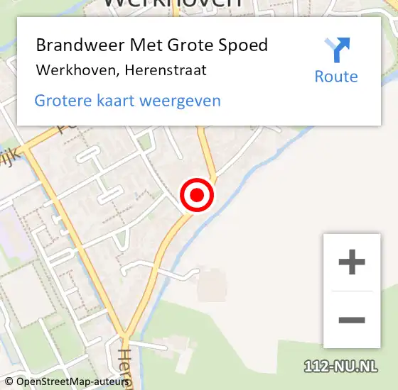 Locatie op kaart van de 112 melding: Brandweer Met Grote Spoed Naar Werkhoven, Herenstraat op 3 januari 2017 16:21