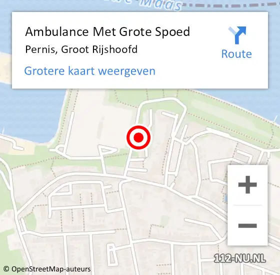 Locatie op kaart van de 112 melding: Ambulance Met Grote Spoed Naar Pernis, Groot Rijshoofd op 3 januari 2017 17:21