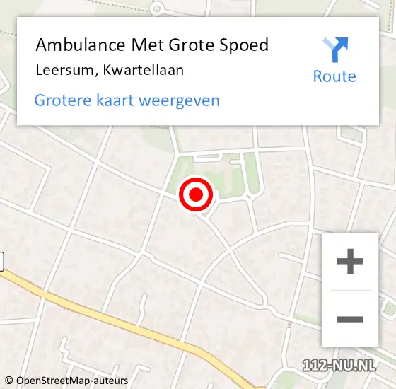 Locatie op kaart van de 112 melding: Ambulance Met Grote Spoed Naar Leersum, Kwartellaan op 3 januari 2017 17:56