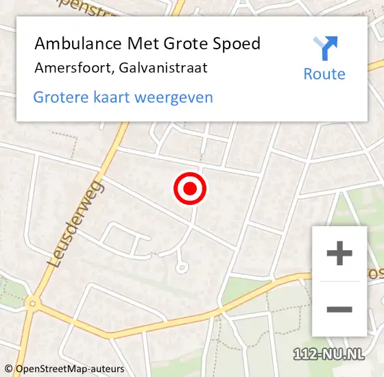 Locatie op kaart van de 112 melding: Ambulance Met Grote Spoed Naar Amersfoort, Galvanistraat op 3 januari 2017 22:10