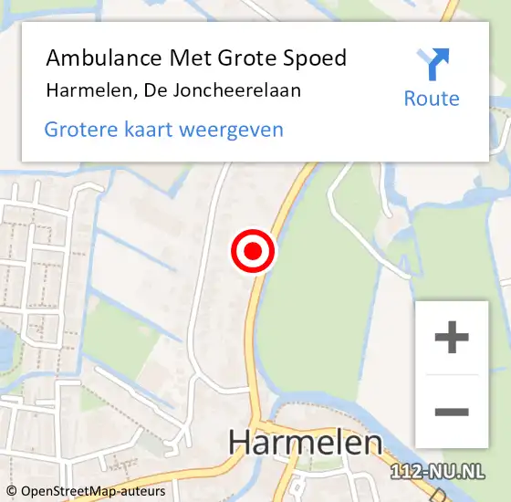 Locatie op kaart van de 112 melding: Ambulance Met Grote Spoed Naar Harmelen, De Joncheerelaan op 3 januari 2017 22:47