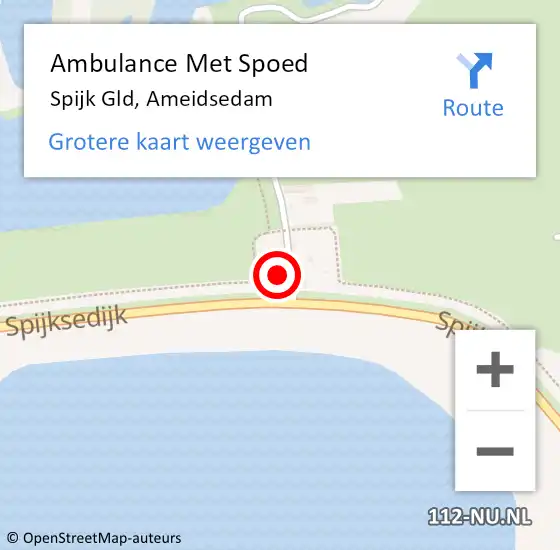 Locatie op kaart van de 112 melding: Ambulance Met Spoed Naar Spijk Gld, Ameidsedam op 3 januari 2017 23:40