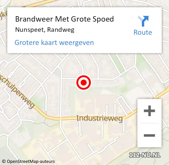 Locatie op kaart van de 112 melding: Brandweer Met Grote Spoed Naar Nunspeet, Randweg op 4 januari 2017 01:27