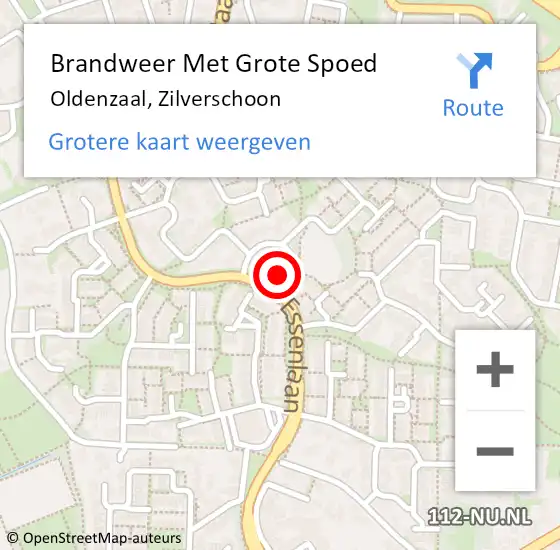 Locatie op kaart van de 112 melding: Brandweer Met Grote Spoed Naar Oldenzaal, Zilverschoon op 4 januari 2017 02:54