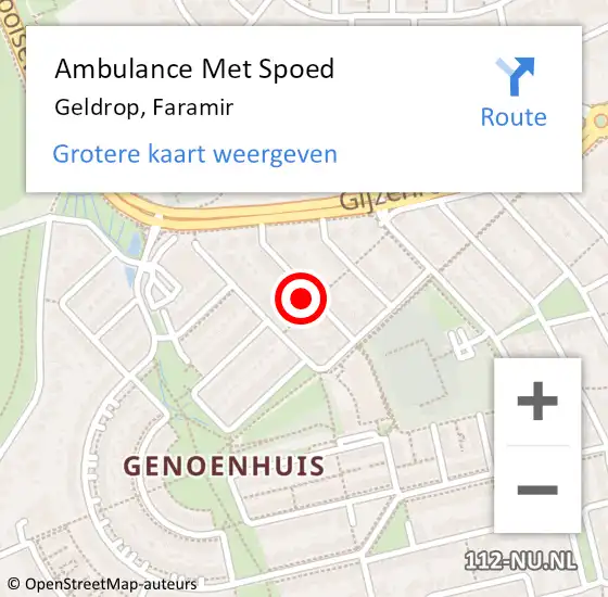 Locatie op kaart van de 112 melding: Ambulance Met Spoed Naar Geldrop, Faramir op 4 januari 2017 03:45