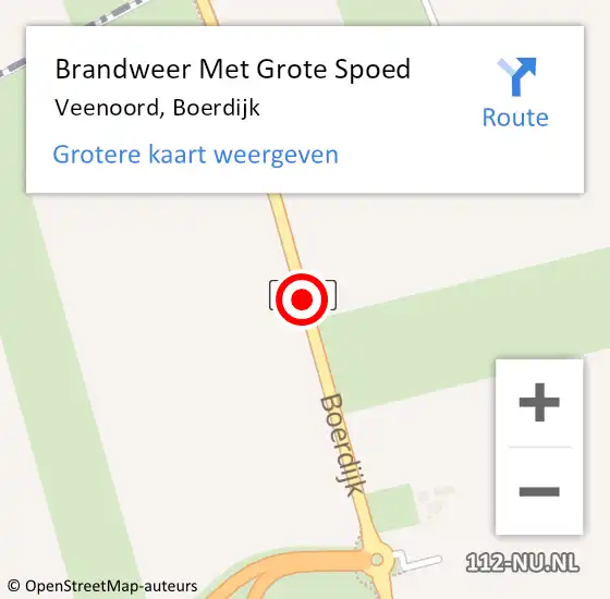 Locatie op kaart van de 112 melding: Brandweer Met Grote Spoed Naar Veenoord, Boerdijk op 4 januari 2017 04:57